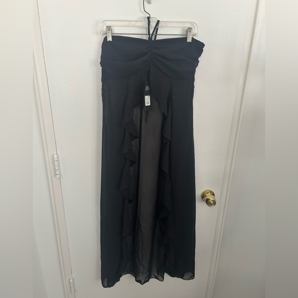 Fashion Nova Black Sheer High-Low Halter Top - Picture 4 of 7